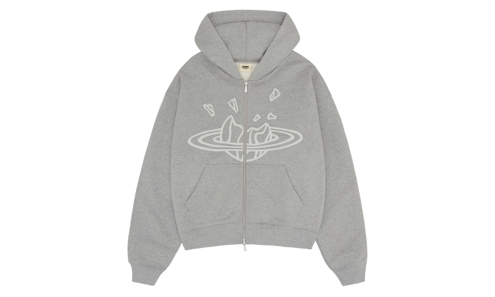 Broken Planet Zip Up Hoodie Heather Grey