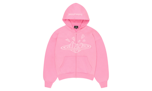 Broken Planet Zip Up Hoodie Candy Pink