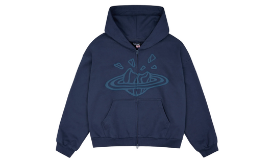 Broken Planet Zip Up Hoodie Deep Navy