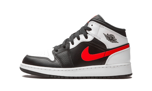 Air Jordan 1 Mid GS White Black Chile Red